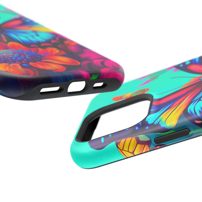 Vivid Butterfly & Floral Burst - MagSafe iPhone Case