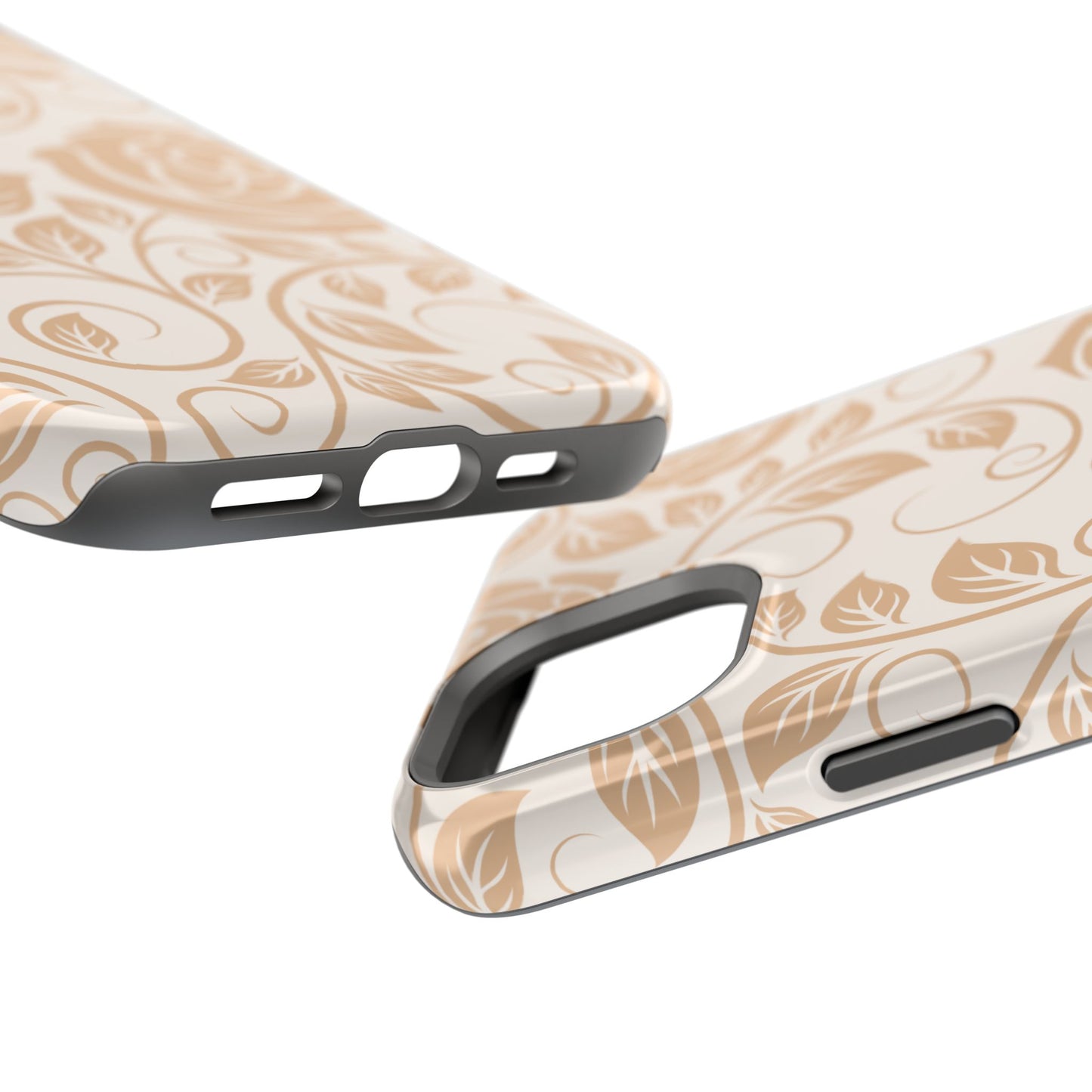 Vintage Rose Vine Tough MagSafe iPhone Case – Elegant Floral Pattern with Dual-Layer Protection