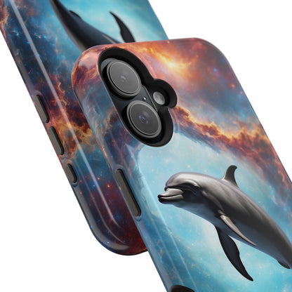 Cosmic Dolphin Space Vibes - MagSafe-Compatible Case