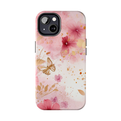 Blush Pink Floral Butterfly - iPhone Case