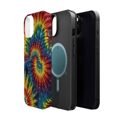 Retro Rainbow Tie-Dye MagSafe Case – Swirl Design