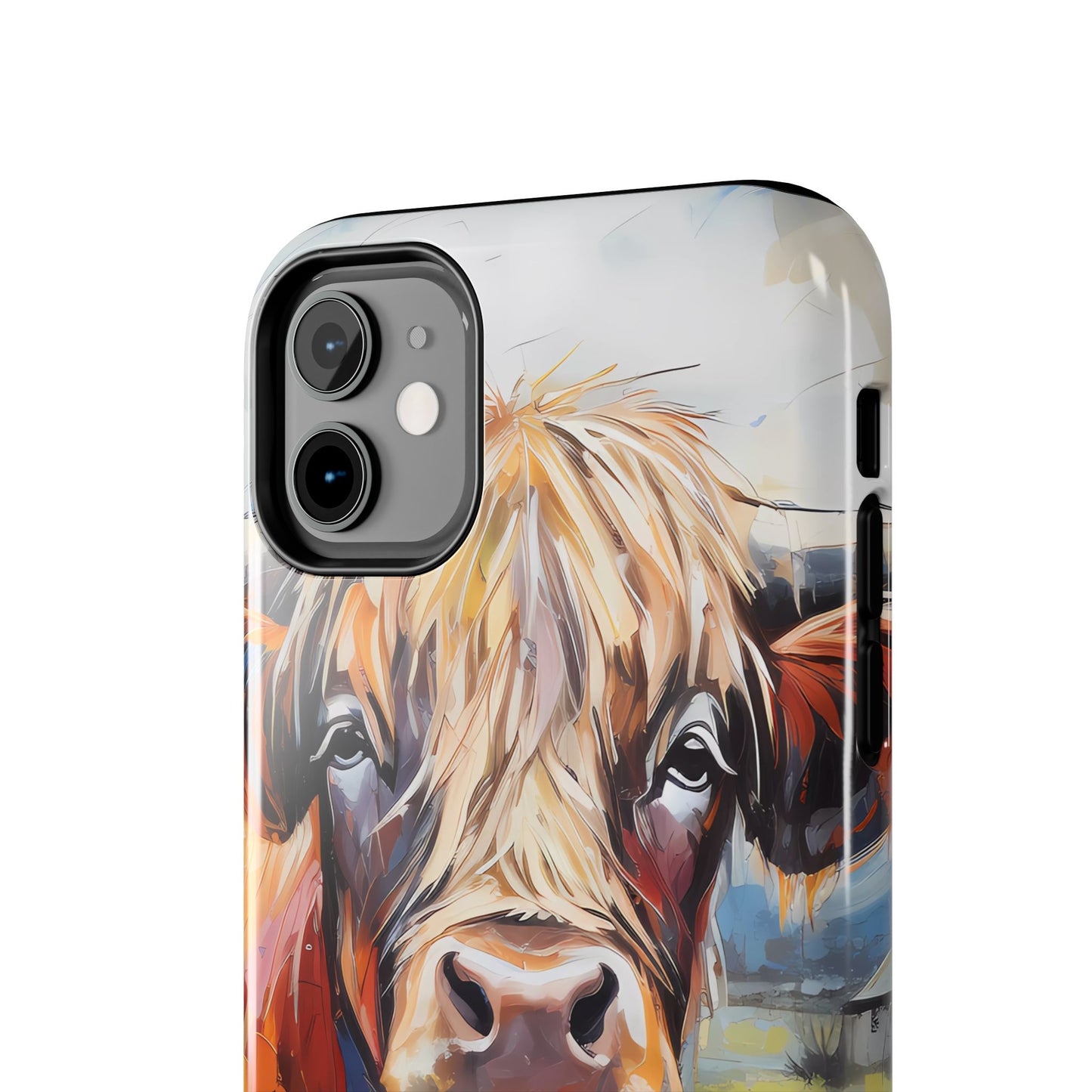 Cute Western Phone Case | Highland Cow | Robust Rocky Mountain-Inspired | Expressionism | Fresco