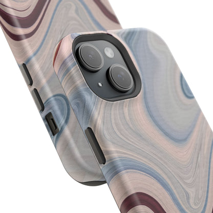 Marble Swirl Elegance – MagSafe Case with Abstract Blue & Pink Marble Art