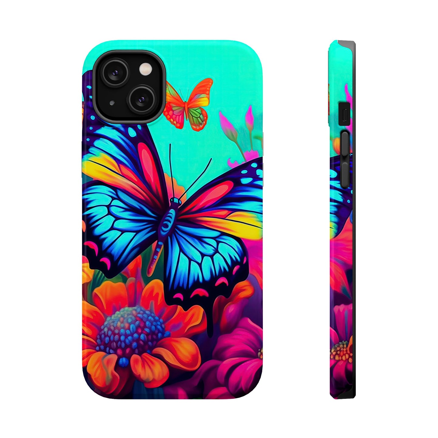 Vivid Butterfly & Floral Burst - MagSafe iPhone Case