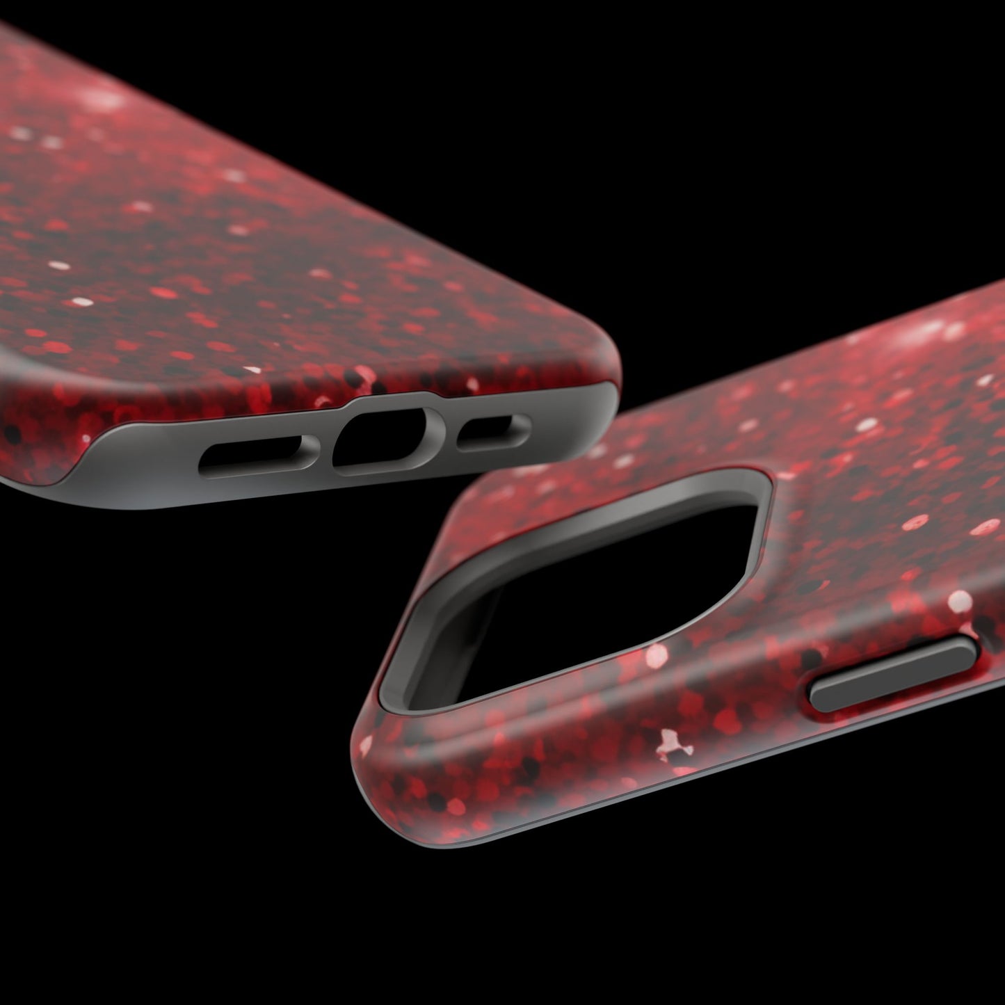 Crimson Glow Glitter MagSafe Case