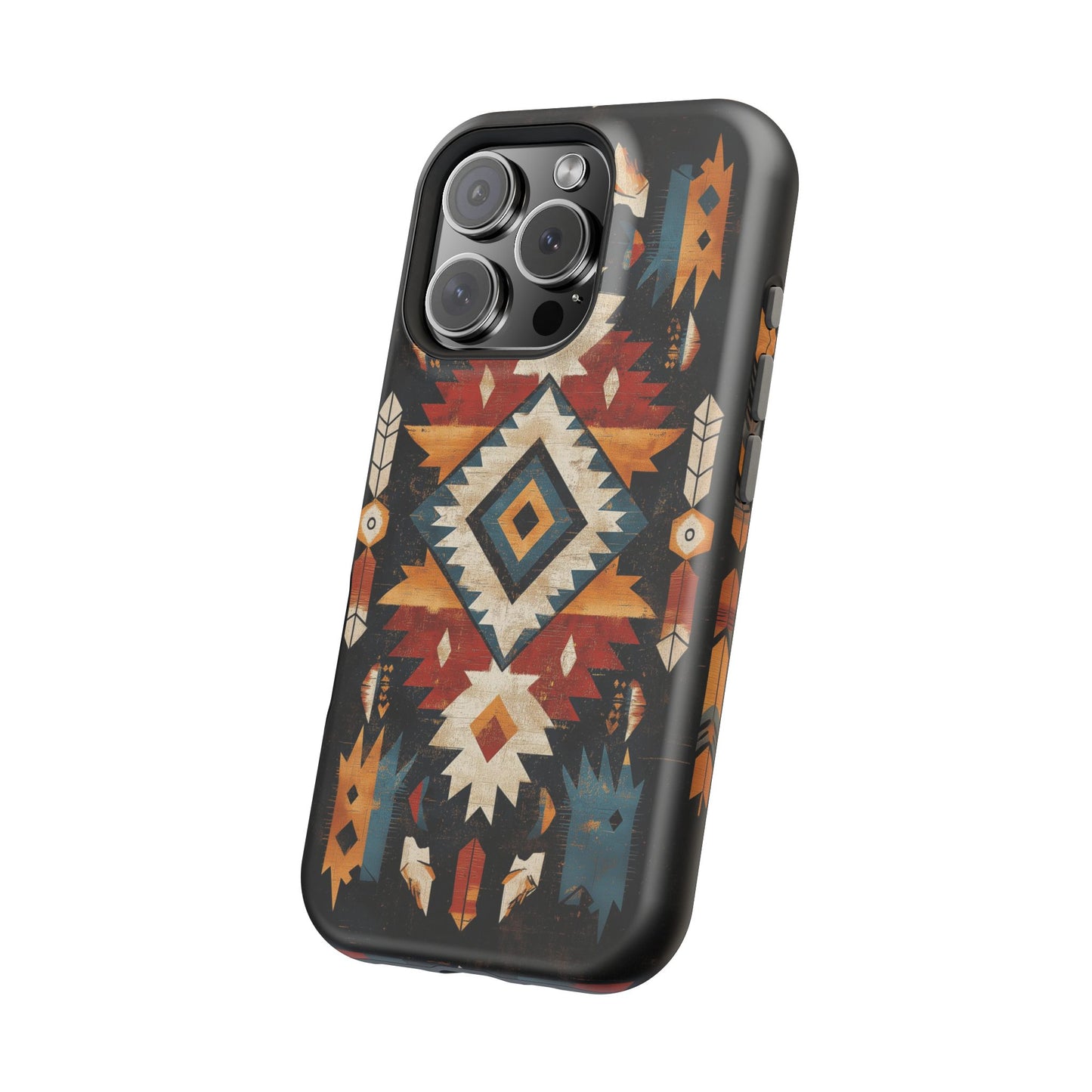 Southwestern Arrow & Diamond Tough MagSafe iPhone Case – Bold Tribal Design, Dual-Layer Protection