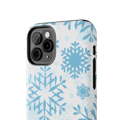 Frosty Blue Snowflakes iPhone Case – Shockproof, Smooth Matte Finish, Dual-Layer Design