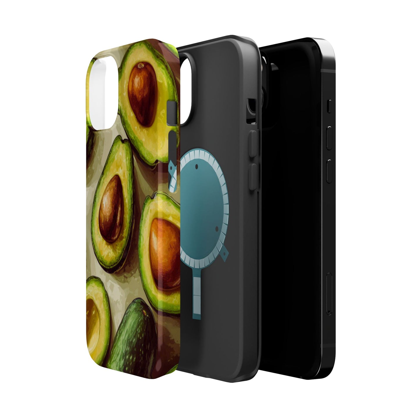 Realistic Avocado MagSafe iPhone Case – Detailed Green Fruit Design, Shockproof Protection