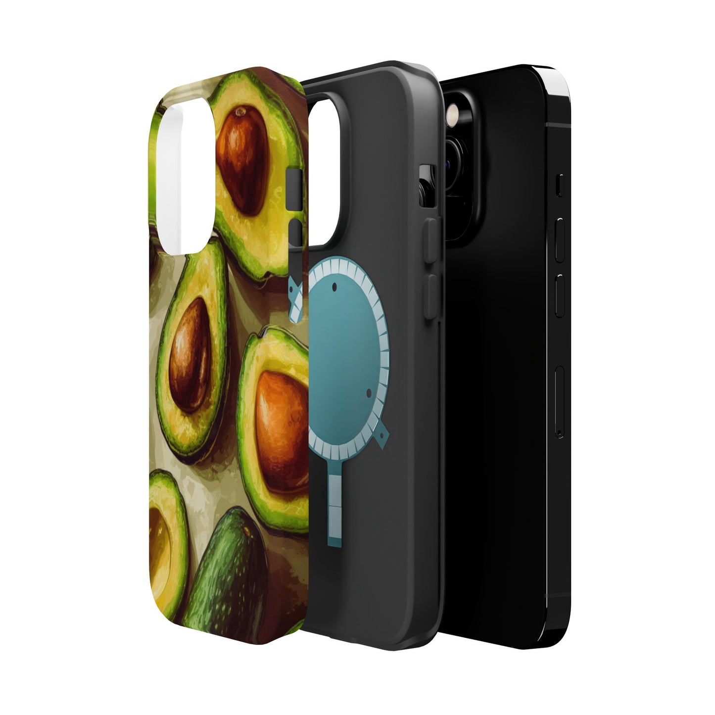 Realistic Avocado MagSafe iPhone Case – Detailed Green Fruit Design, Shockproof Protection