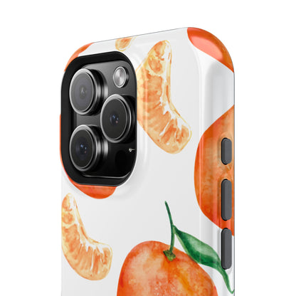 Tangerine Dreams Tough MagSafe iPhone Case – Watercolor Orange Design, Shockproof Dual Protection