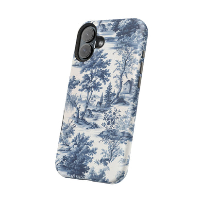 Vintage Charm Blue Toile iPhone Case