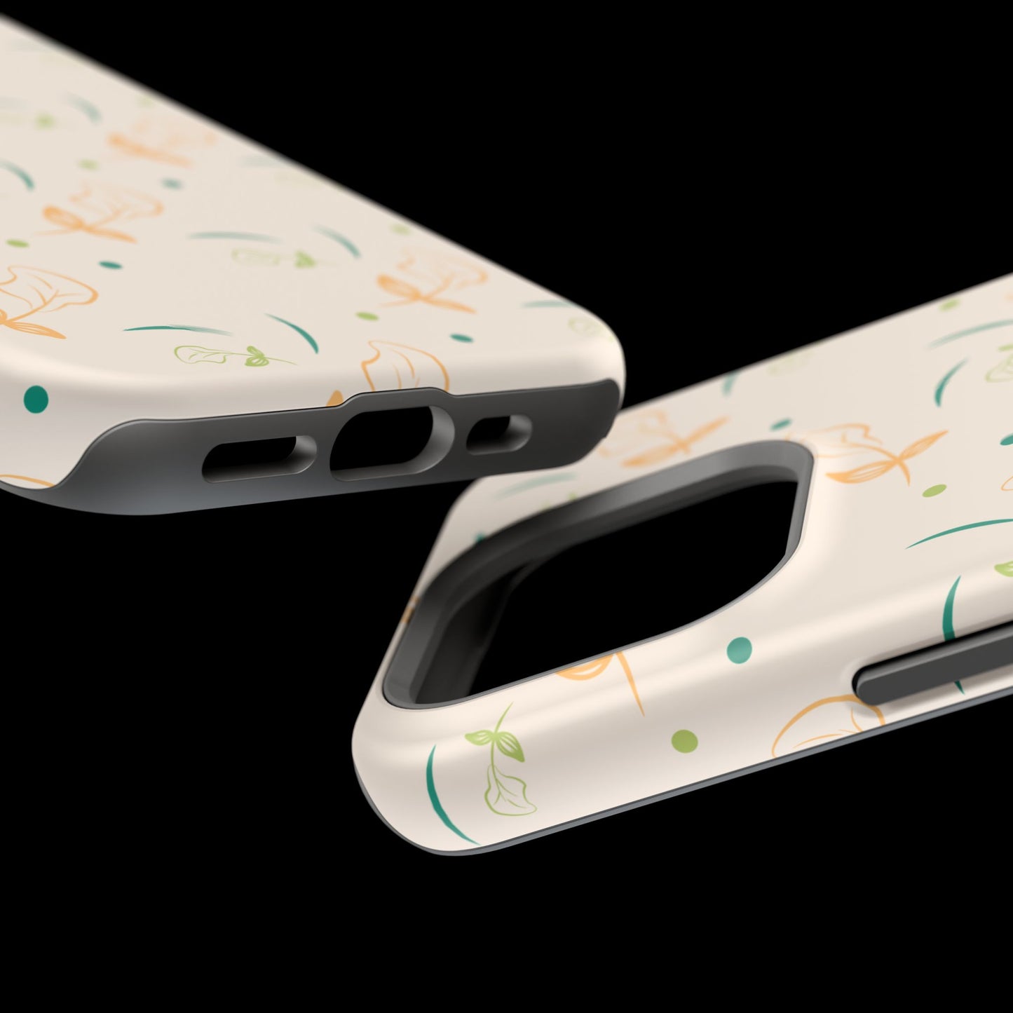 Soft Pastel Abstract Floral Tough MagSafe iPhone Case – Playful Minimalist Design with Dual-Layer Protection