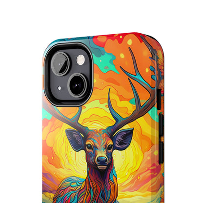 Vibrant Stag in Bloom – iPhone Case