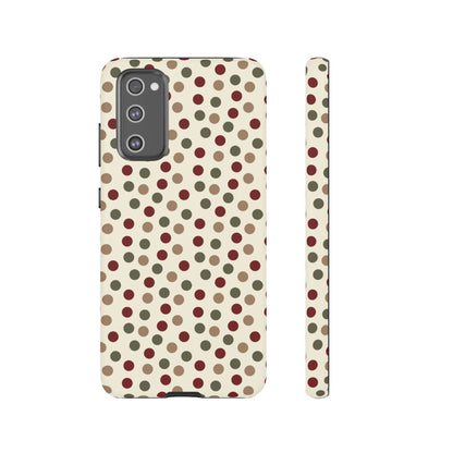 Festive Red & Green Polka Dots on Cream – Samsung Galaxy Case