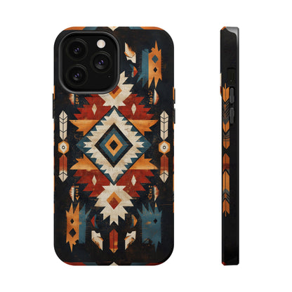 Southwestern Arrow & Diamond Tough MagSafe iPhone Case – Bold Tribal Design, Dual-Layer Protection