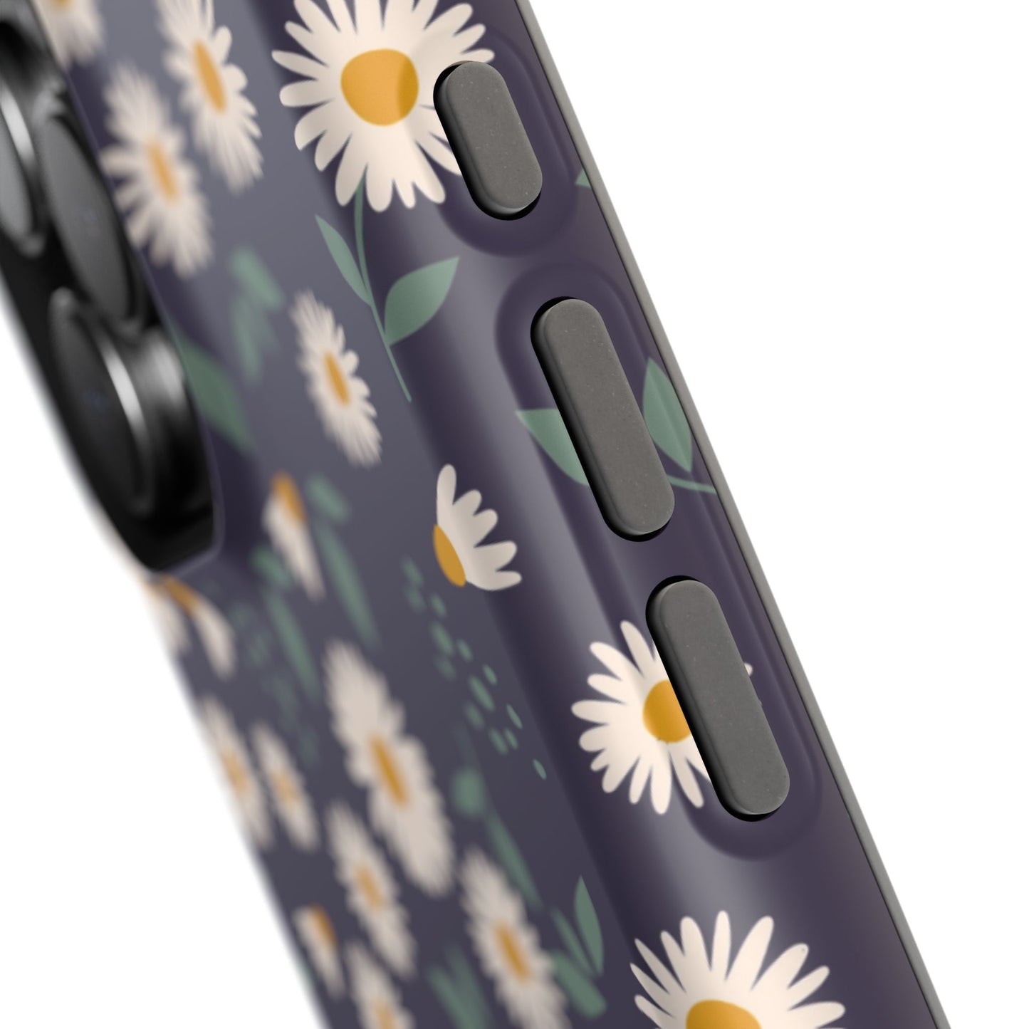 Midnight Daisy MagSafe iPhone Case – Dark Navy Floral Design, Slim and Protective