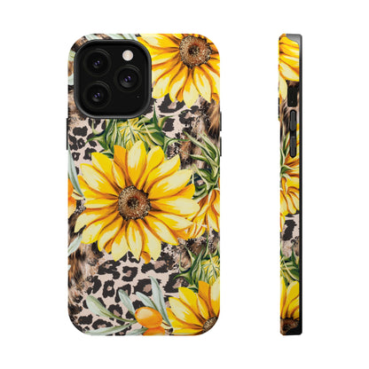 Leopard Sunflower Chic - MagSafe  iPhone Series Case