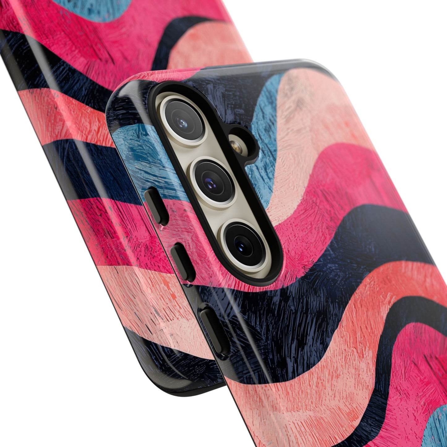 Abstract Wave Pattern Samsung Galaxy Case – Shockproof, Matte Finish, Dual-Layer Protection