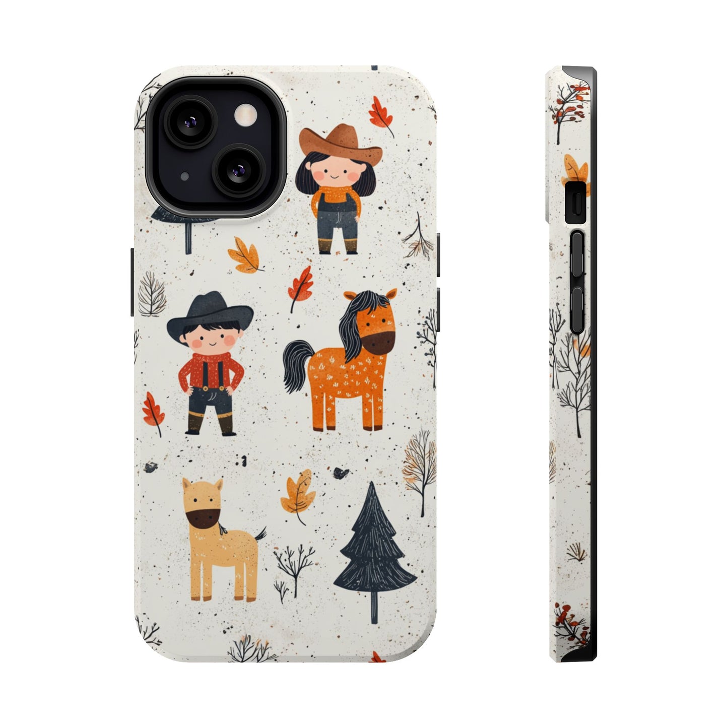 Cowboy Adventures Tough MagSafe iPhone Case – Cute Western Theme, Dual-Layer Protection