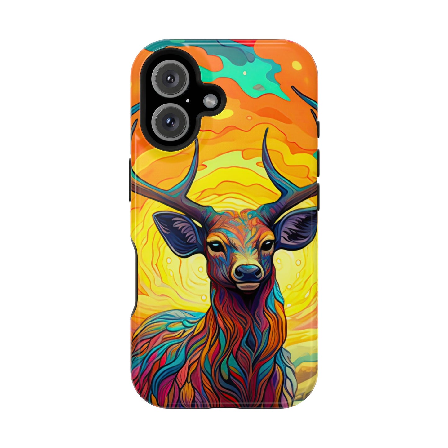 Vibrant Stag in Bloom – MagSafe iPhone Case