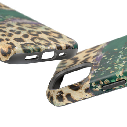 Emerald Glitter Leopard Print - MagSafe iPhone Series Case