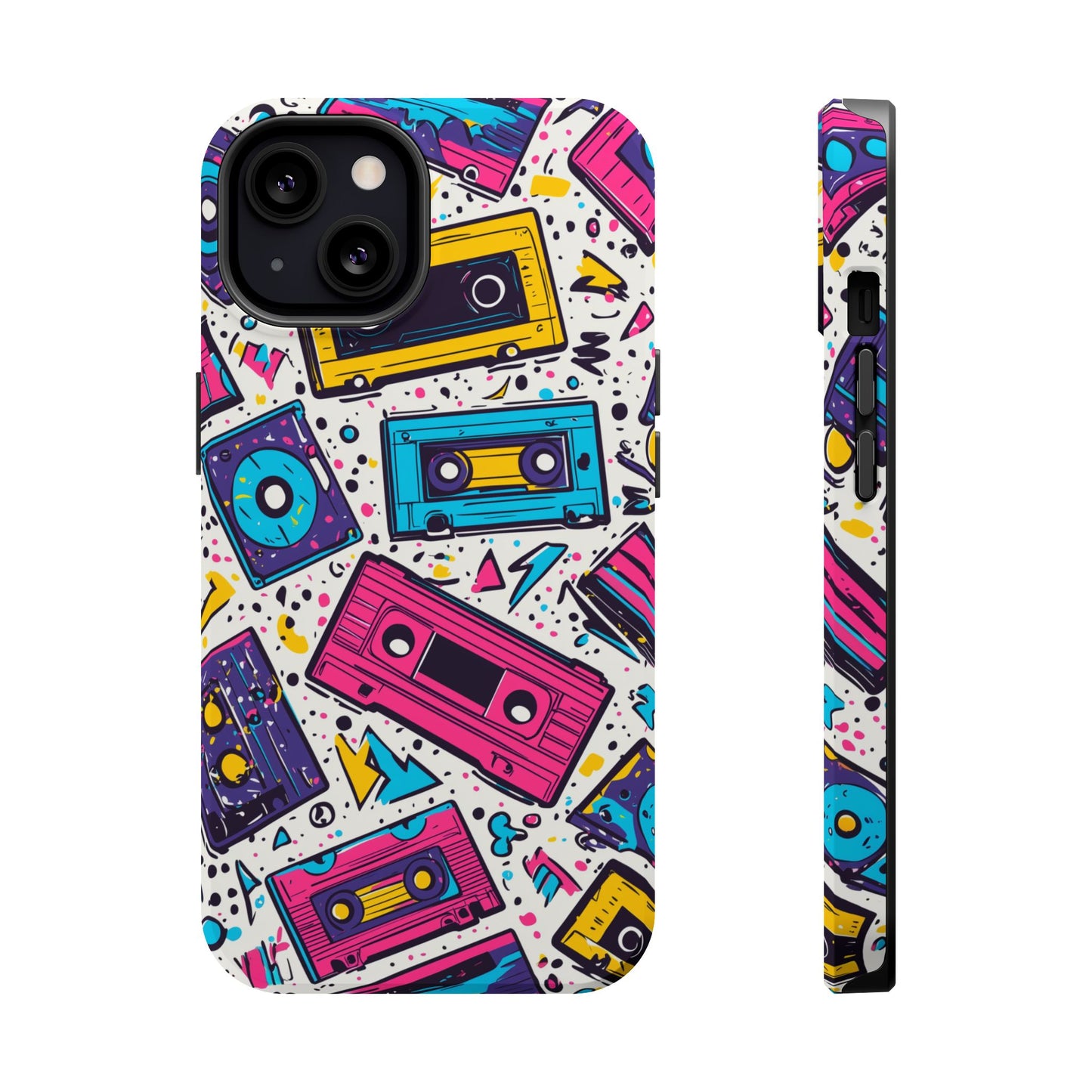 Retro Cassette Vibes Tough MagSafe iPhone Case – Bold 80s Tape Design, Shockproof Protection