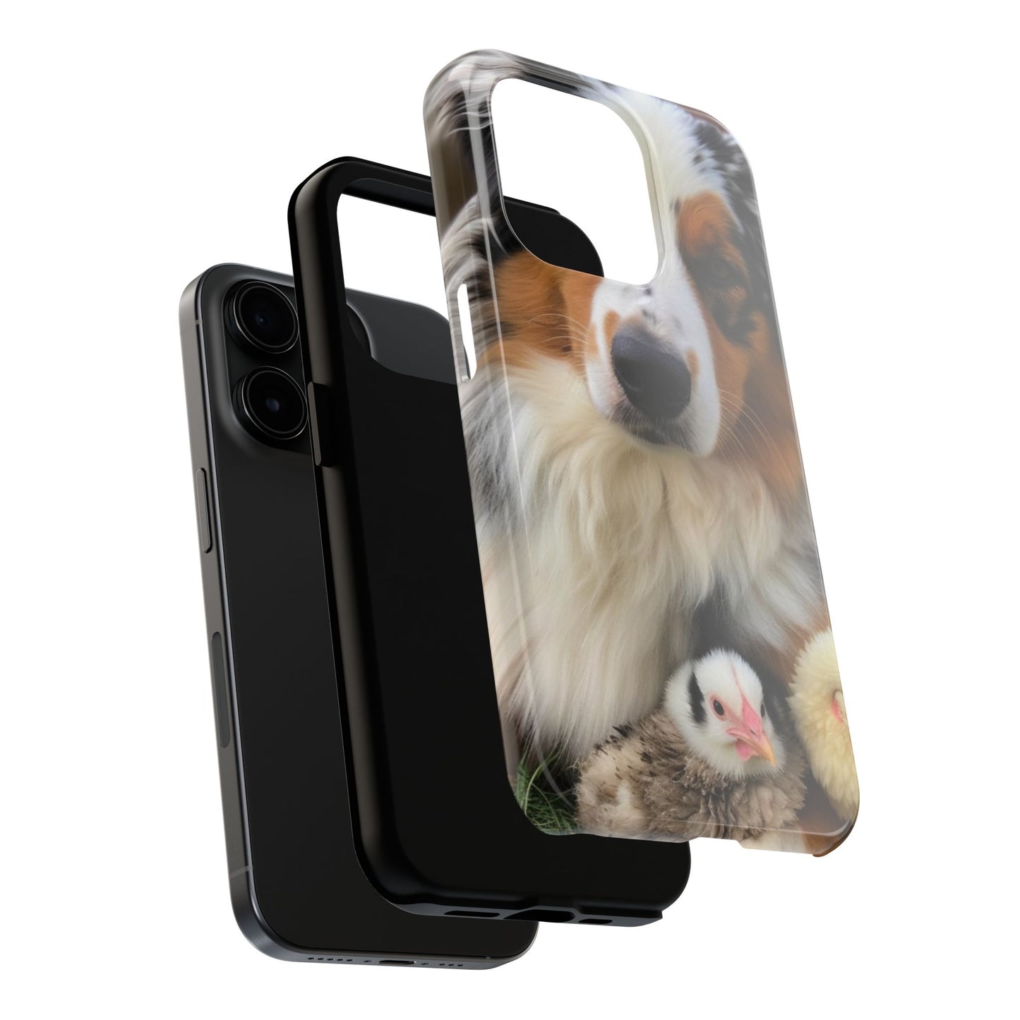 Aussie Farm Dog and Baby Chicks Phone Case