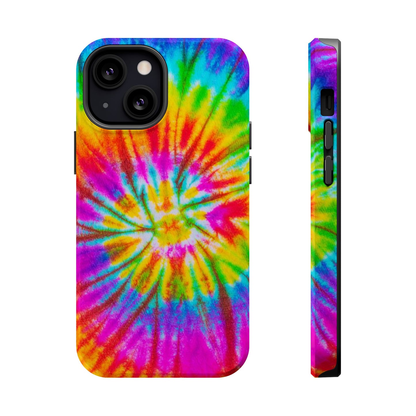 Rainbow Spiral Tie-Dye MagSafe Case – Vibrant Colors & Functionality