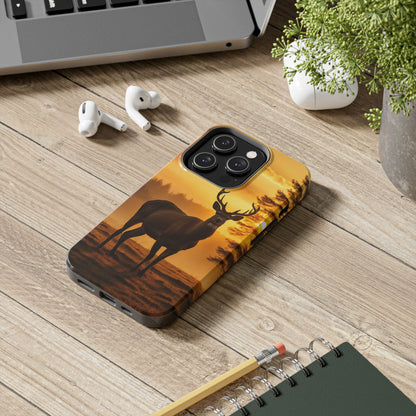 Sunset Majesty: Regal Stag – iPhone Case