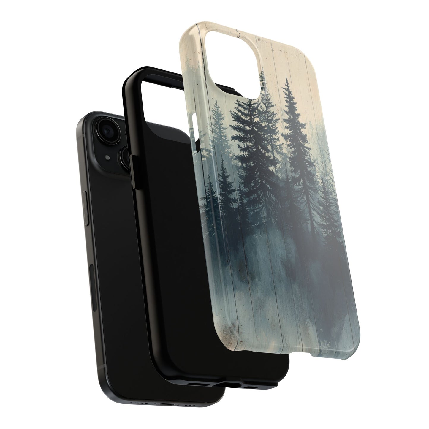 Misty Forest Wood iPhone Case - Nature-Inspired Protective Cover