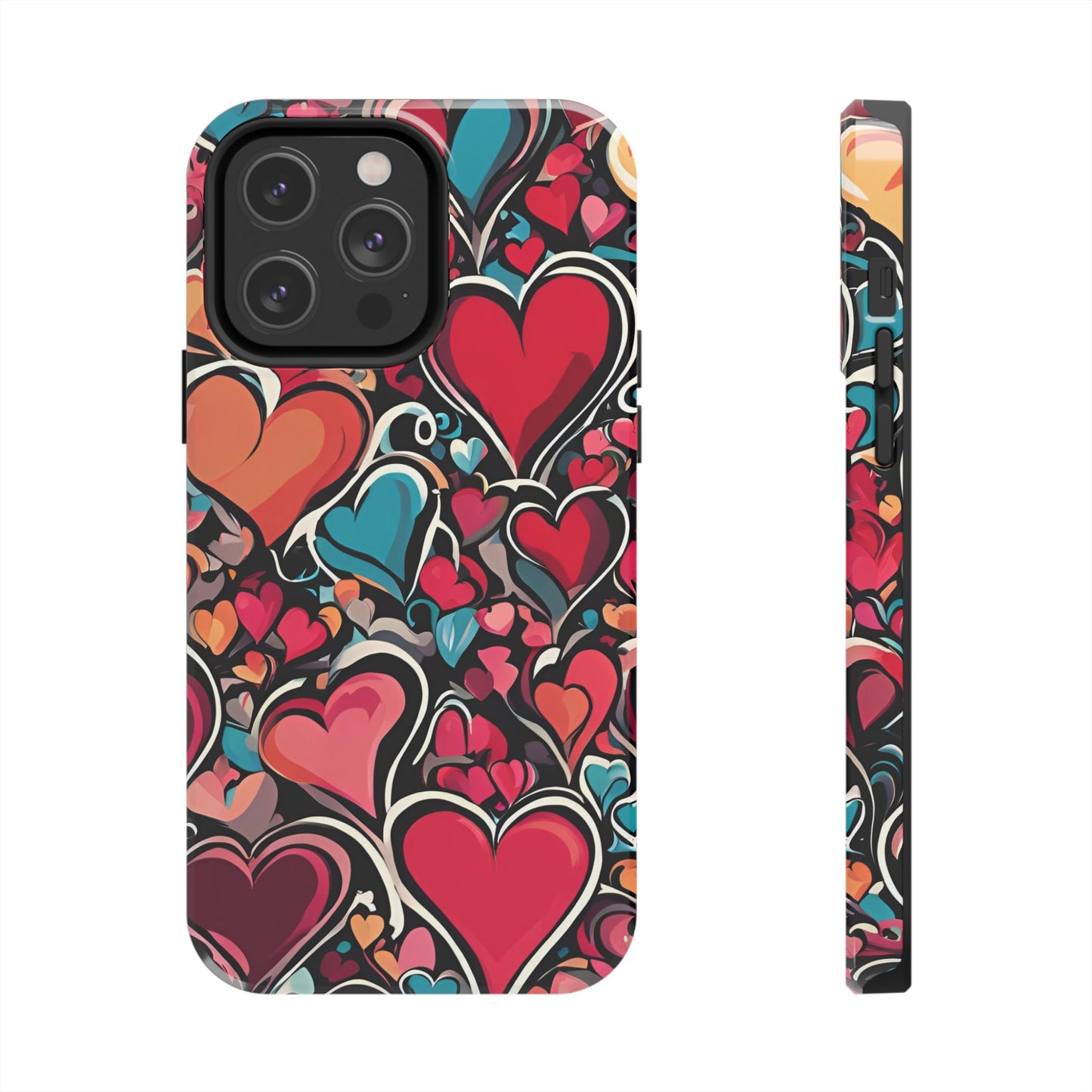 Vibrant Multicolor Heart Art – iPhone Case