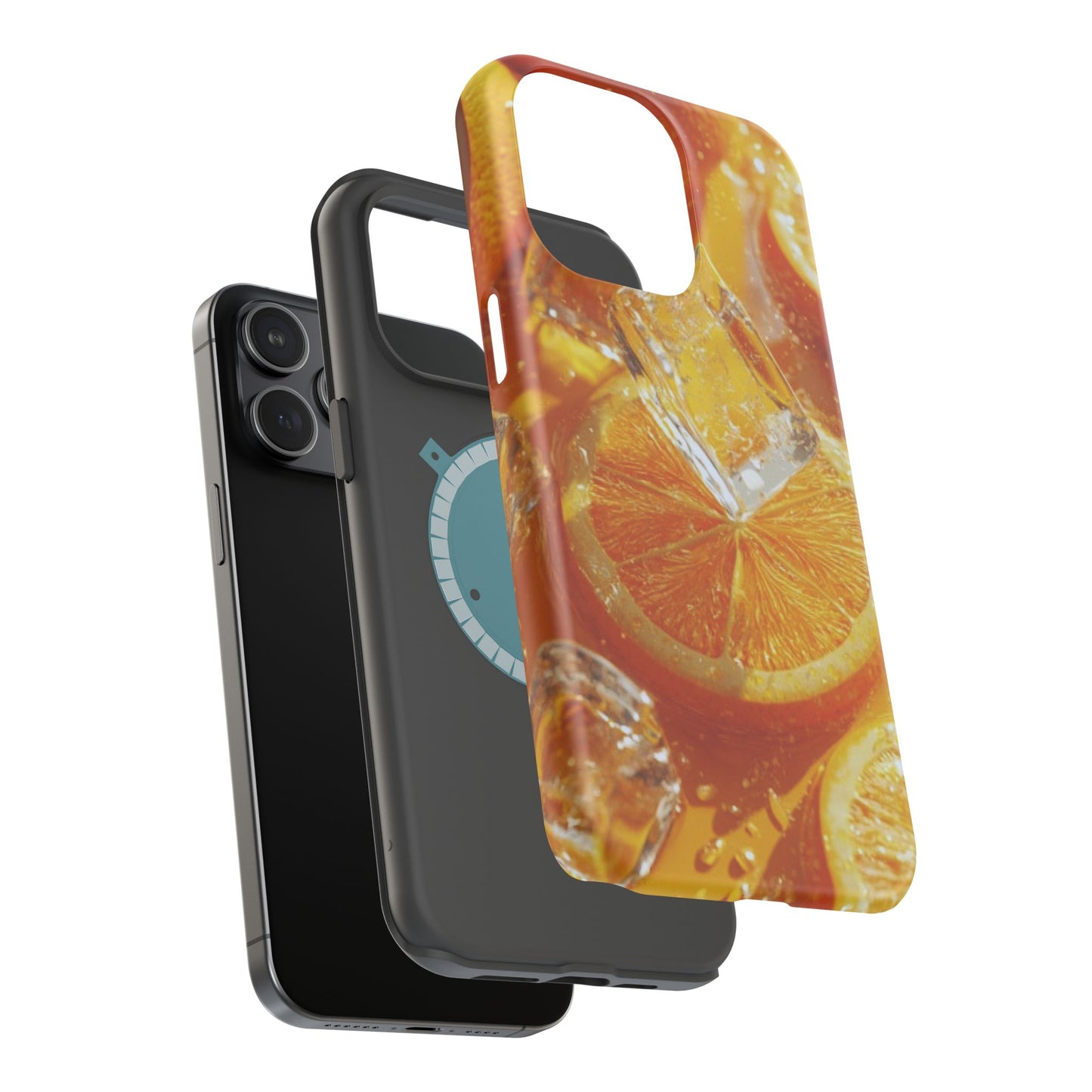 Citrus Orange Splash MagSafe iPhone Case – Dual-Layer Tough Protection, Vibrant Summer Design