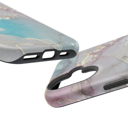 Sky Blue & Purple Marble Wave – MagSafe Case with Dreamy Marble Design