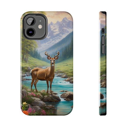 Alpine Serenity – Stag in Mountain Bliss iPhone Cases