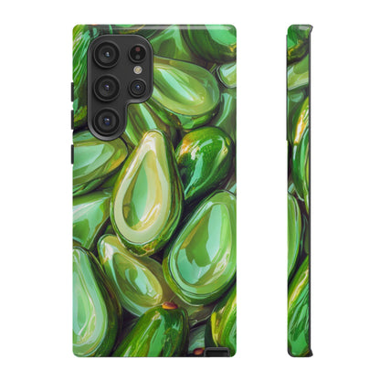 Glossy Avocado Samsung Galaxy  Case – Sleek Green 3D Fruit Design, Durable and Stylish