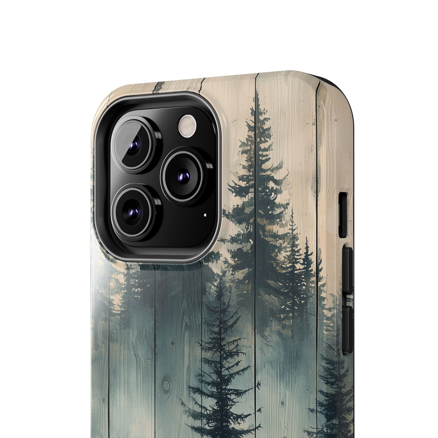 Misty Pine Forest Iphone Case - Nature-Inspired Wood Design Protective Cover