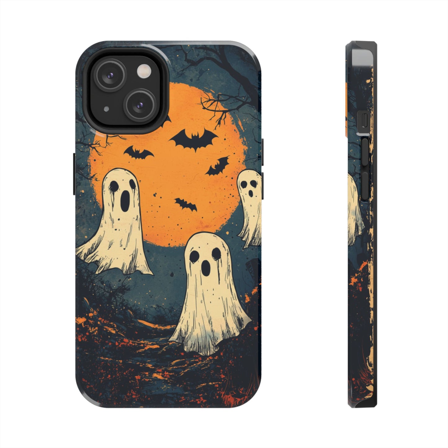 Haunted Ghosts & Full Moon iPhone Case – Spooky Halloween Design