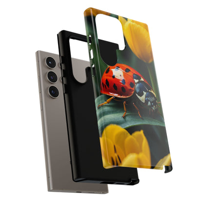 Samsung Galaxy Case: Vibrant Ladybug Amidst a Lush Yellow Flower Garden