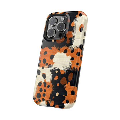 MagSafe iPhone Case: Cheetah Plaid – Brown & Black Pattern