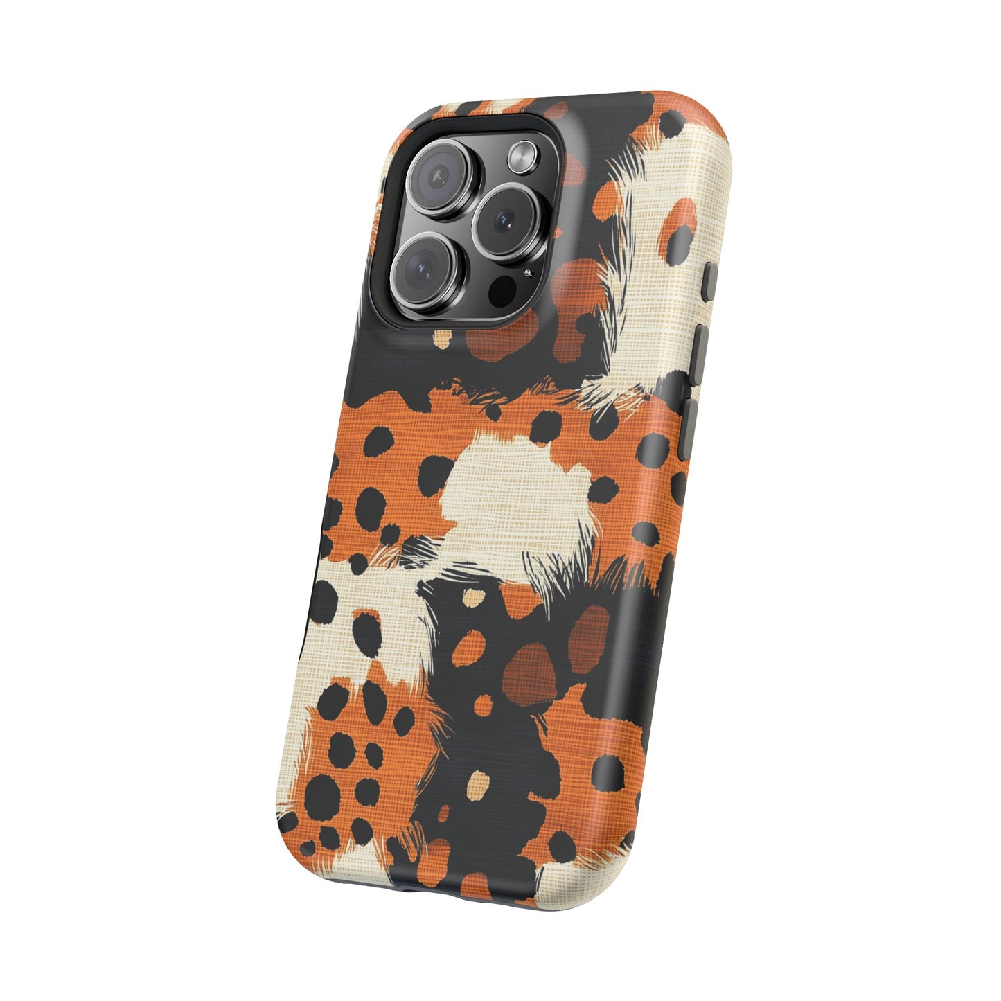 MagSafe iPhone Case: Cheetah Plaid – Brown & Black Pattern