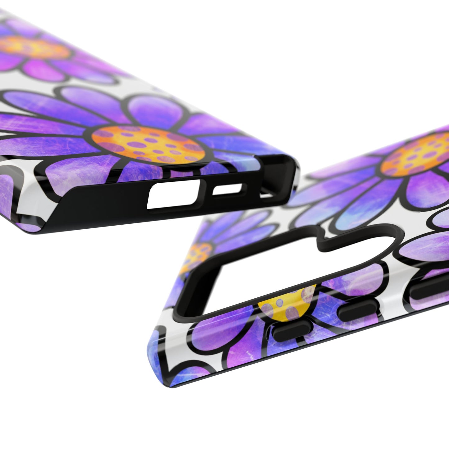 Purple Daisy Delight Samsung Galaxy Case – Slim Profile, Glossy Finish