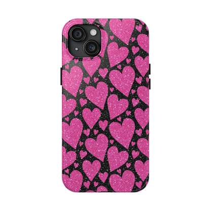 Glitter Hearts iPhone Case