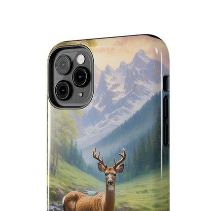 Alpine Serenity – Stag in Mountain Bliss iPhone Cases