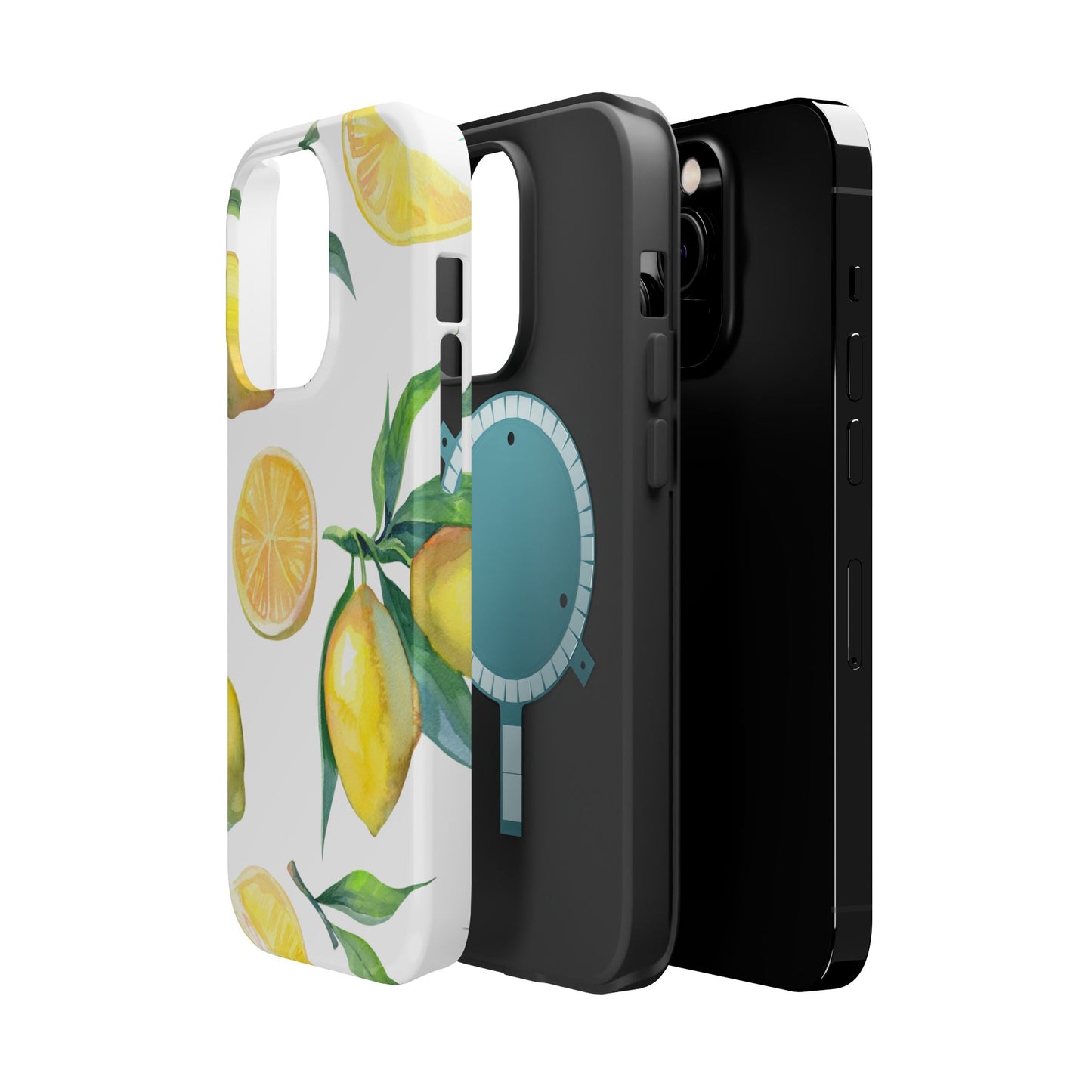 Lemon Grove Watercolor Tough MagSafe iPhone Case – Fresh Citrus Design, Dual-Layer Protection