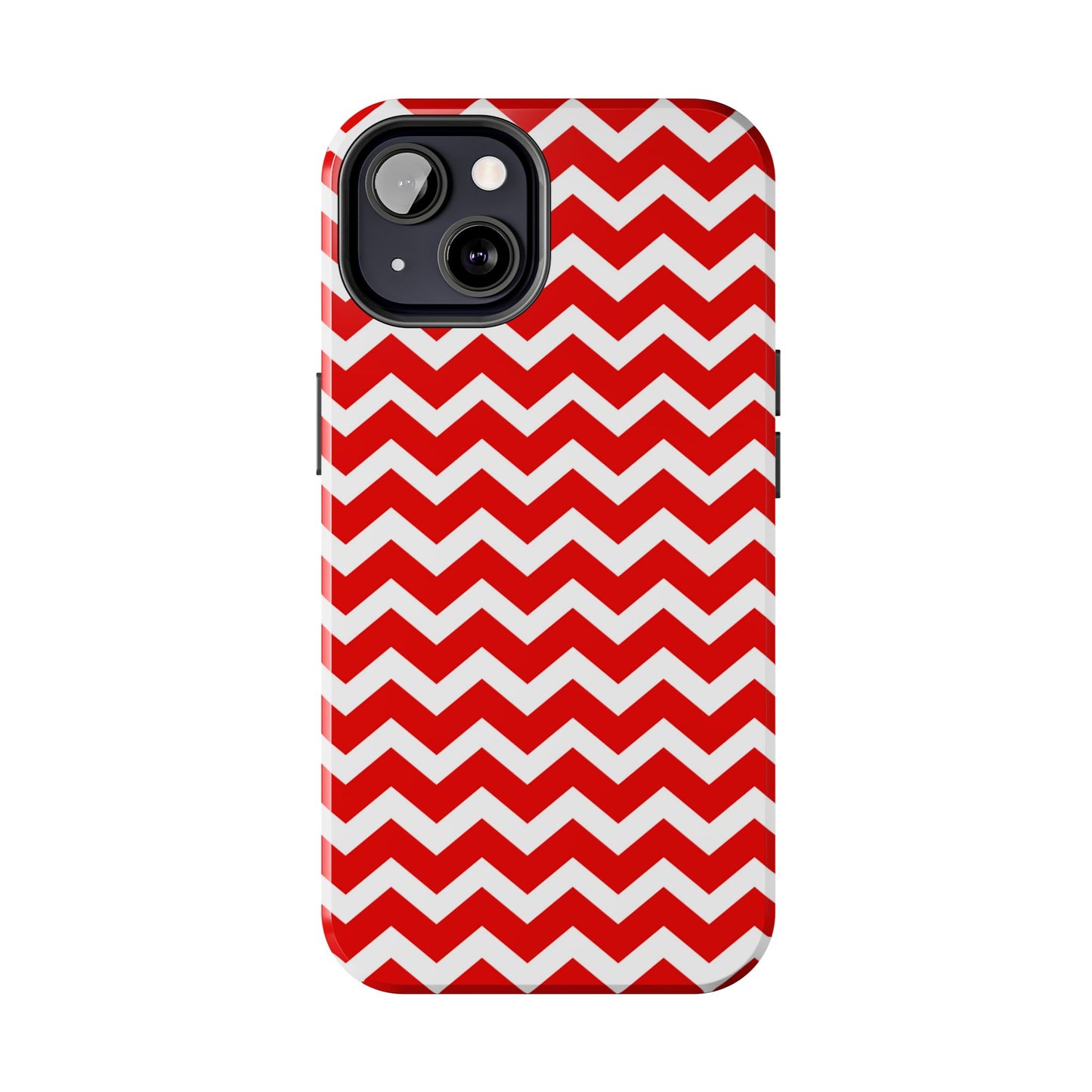 Bold Red & White Chevron – Modern Geometric iPhone Case