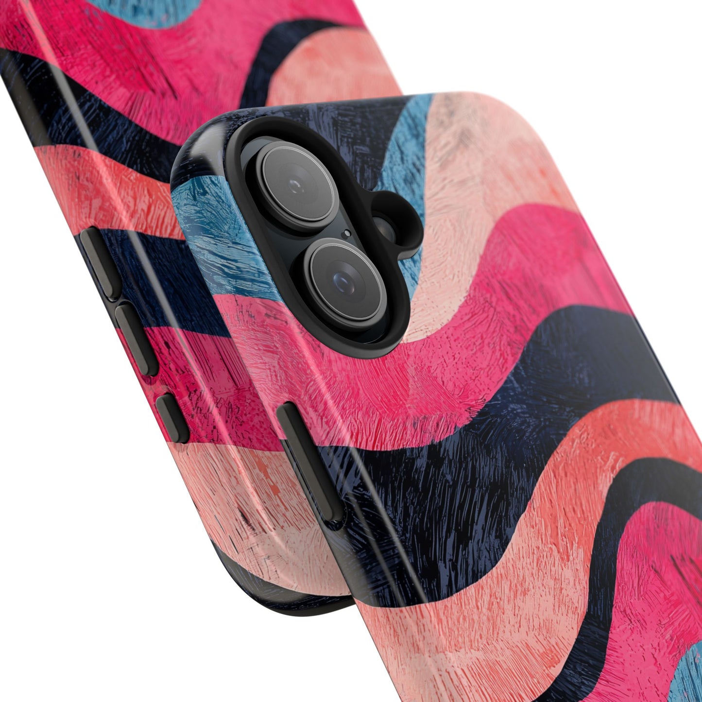 Abstract Wave Pattern iPhone Case – Shockproof, Matte Finish, Dual-Layer Protection