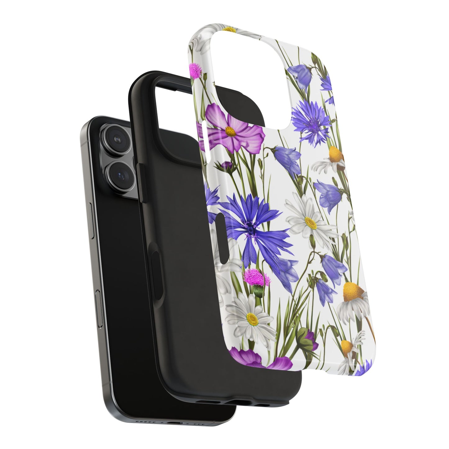 Wildflower Meadow iPhone Case – Purple, Blue, and White Floral Design