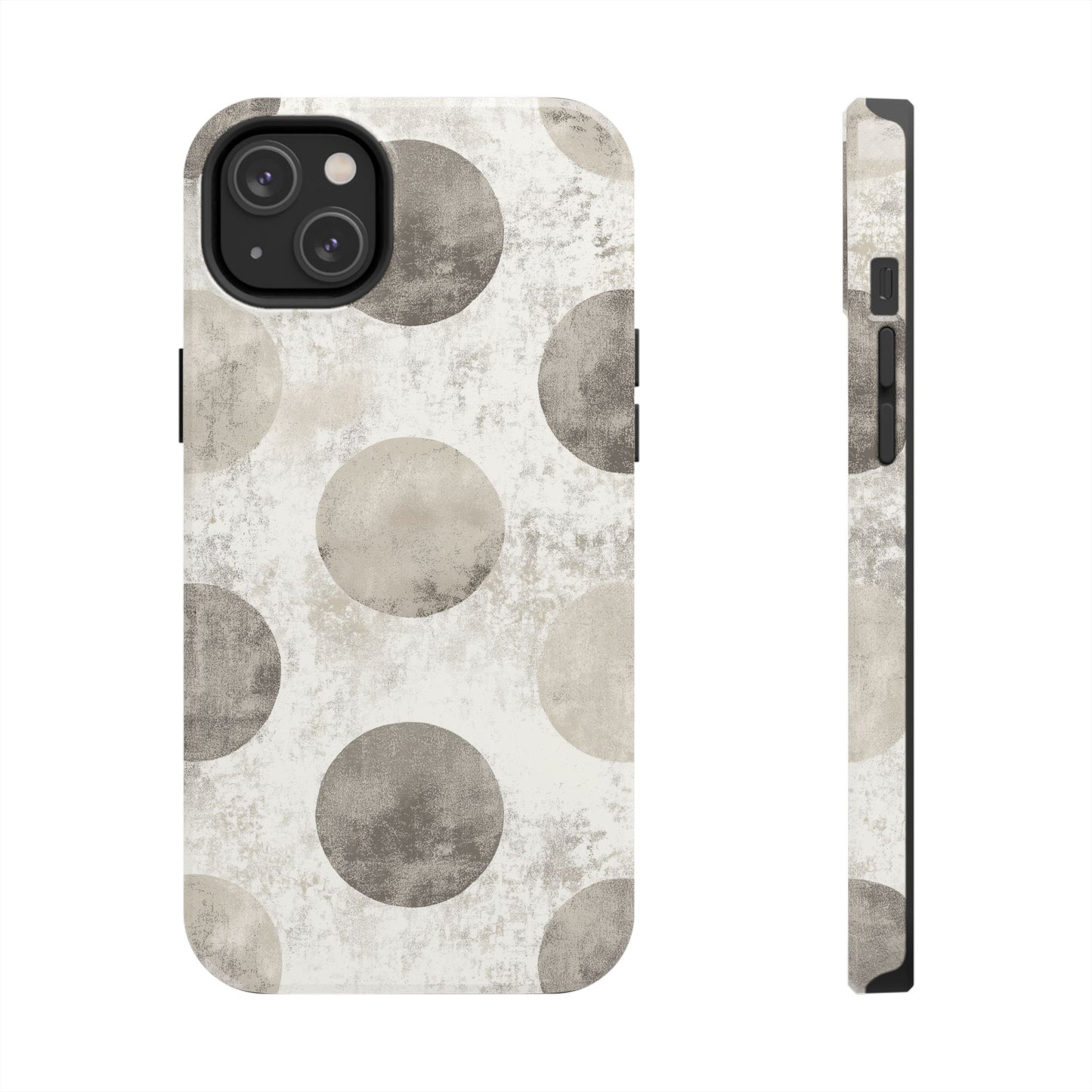 Vintage Polka Dot iPhone Case - Minimalist Neutral Protective Cover