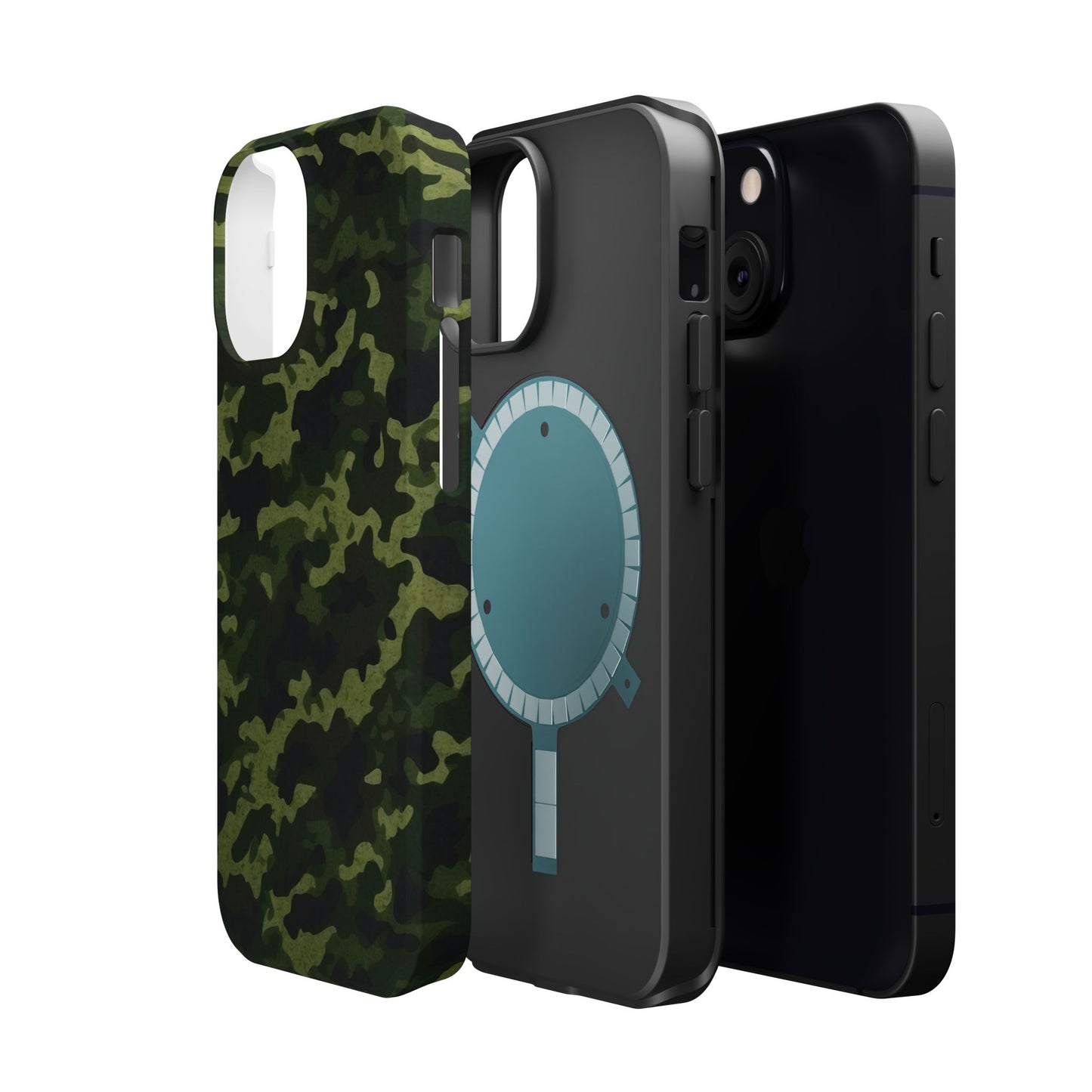 Dark Green Camouflage – MagSafe iPhone Case, Slim and Drop-Resistant