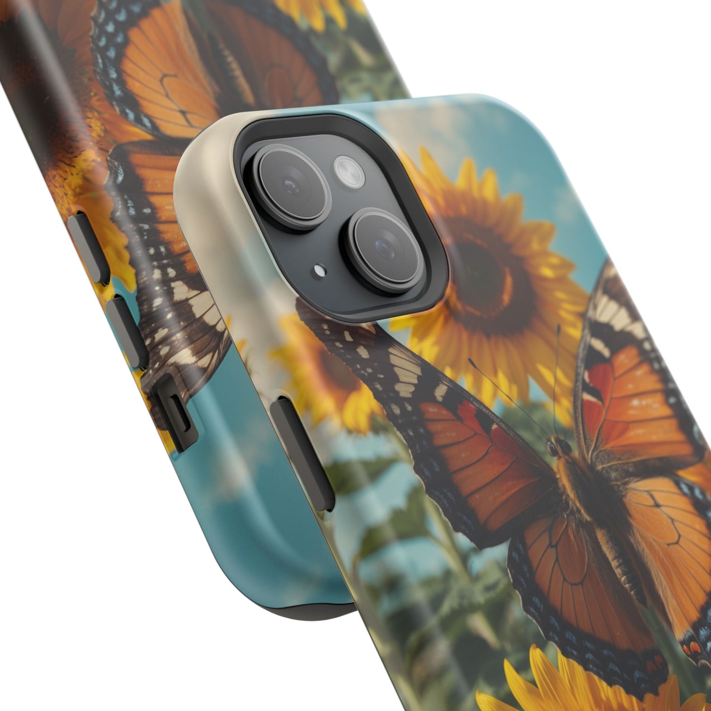 Vibrant Butterfly & Sunflower – MagSafe iPhone Case